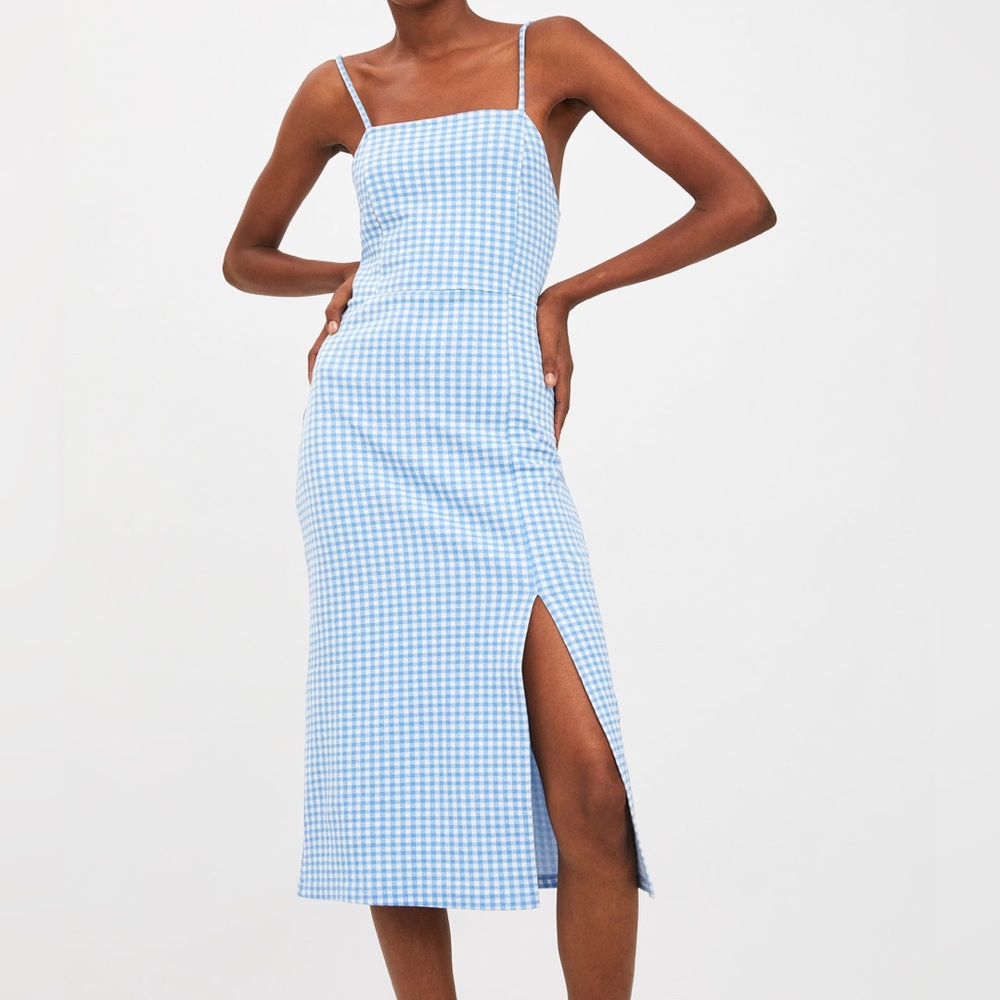 ZARA Checkered Midi Dress Size Small
